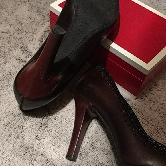 Authentic Burberry high heel brown leather/straw - Picture 5 of 8